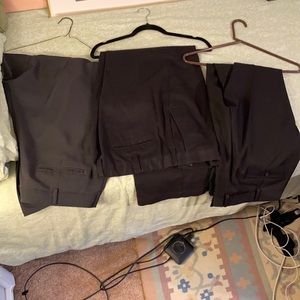 3 dark pairs of dress pants